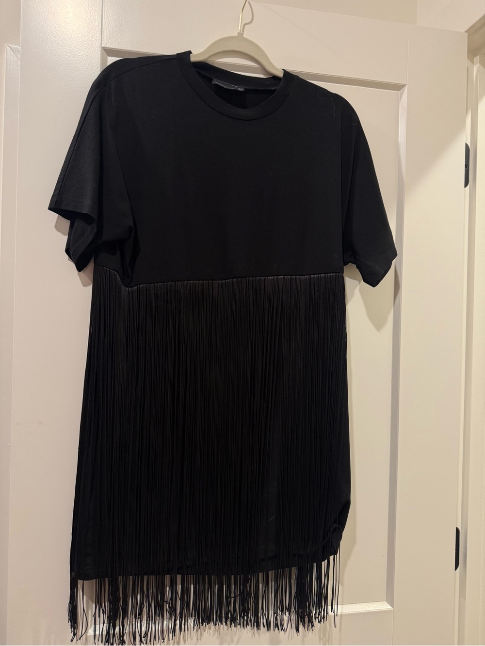 ASOS Black Fringe T Shirt Dress